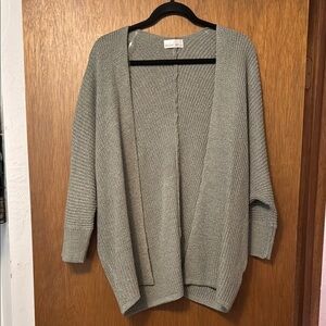Grayish Blue Oversized Cardigan Sweater